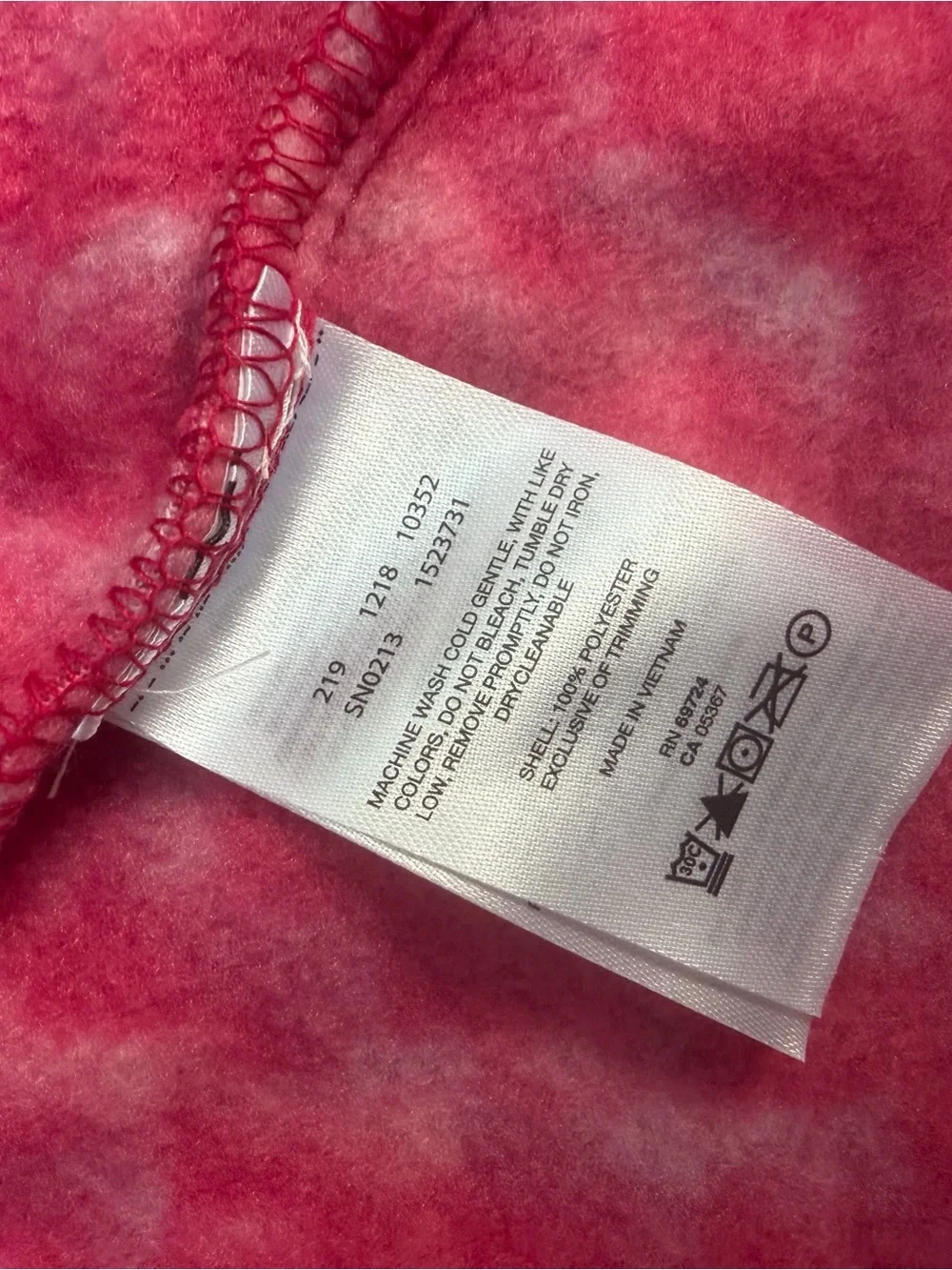 Columbia Pink Patterned Fleece One-Piece Hooded Footie